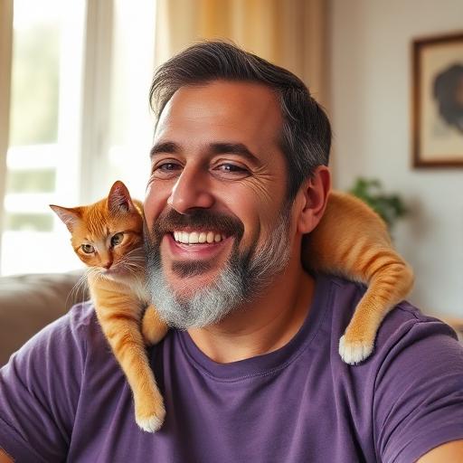 Rafael M. com seu pet